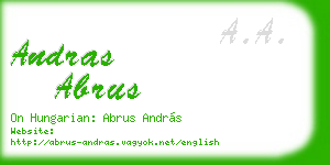 andras abrus business card
